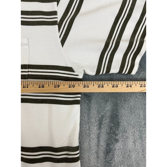 Polo Ralph Lauren Sport Striped Polo Shirt Men's Small White Gray 100% Cotton - Picture 5 of 6